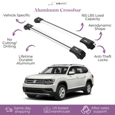 ERKUL Roof Rack Cross Bars Fits Volkswagen Atlas 18-25 Fits Raised Rails Silver