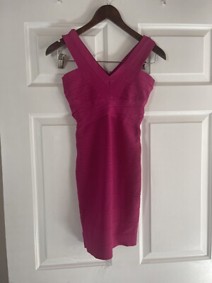 bebe hot pink bandage dress Bebe Hot Pink Fuchsia Bandage Cutout Dress Size Small