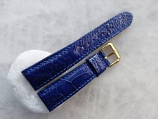 18mm/16mm Genuine Navy Blue Ostrich Leather Padded Watch Strap Band