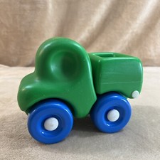 Vintage Little Tikes Toddler First Wheels Tow Truck Green Clicks When Pushed