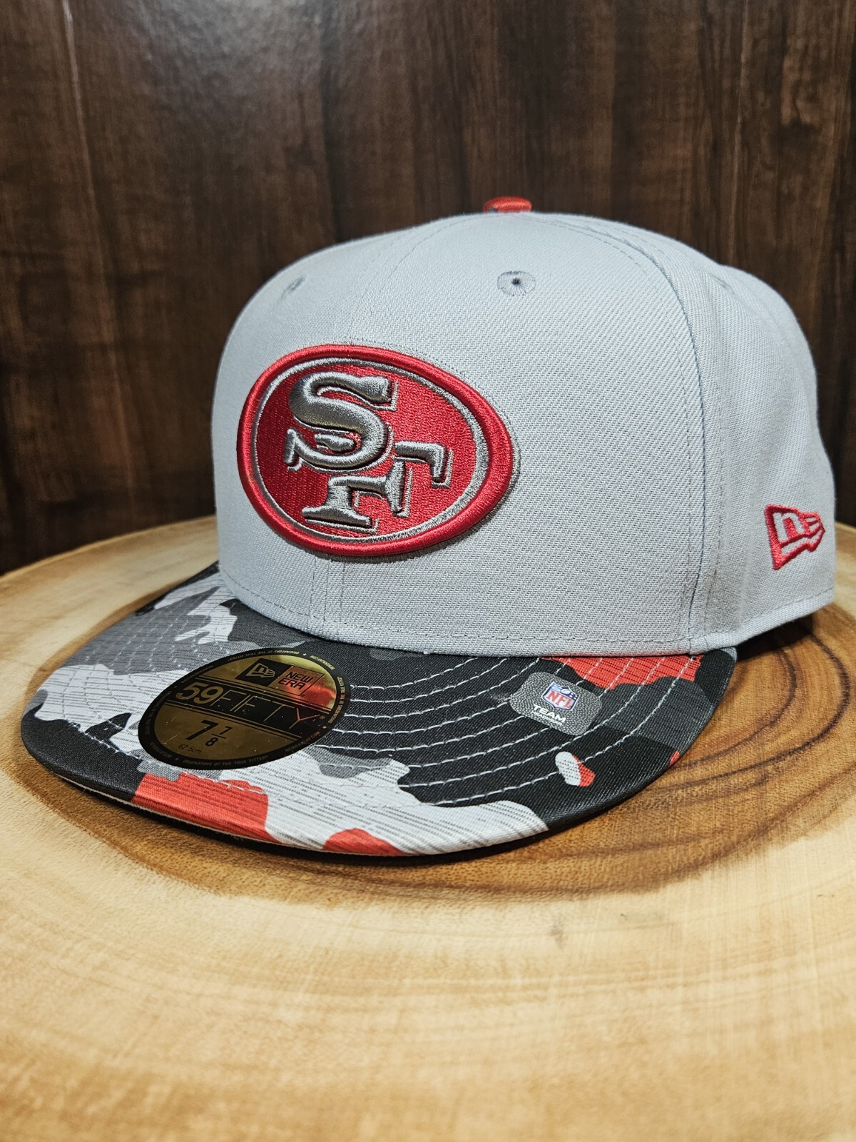 San Francisco 49ers New Era Fitted Camo Bill NFL Hat Size 7 7/8