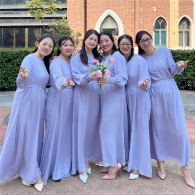 Muslim Kaftan Wedding Women Bridesmaid Long Dress Evening Chiffon Gown Arab  Robe | eBay UK