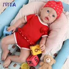 IVITA 20" Lifelike Newborn Baby Girl Silicone Reborn Baby Doll Kids Xmas Gift