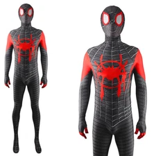 The Miles Morales Spiderman Cosplay 3D Costume Spider-man Jumpsuit Halloween New