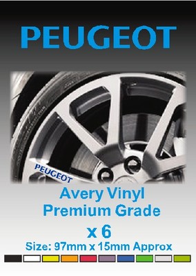 Peugeot Leichtmetallfelge Vinyl Aufkleber - Grafik x 6