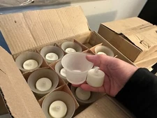 120 Tea Light Candles with Glass Holders and 22 extra Candles - No Real Flame