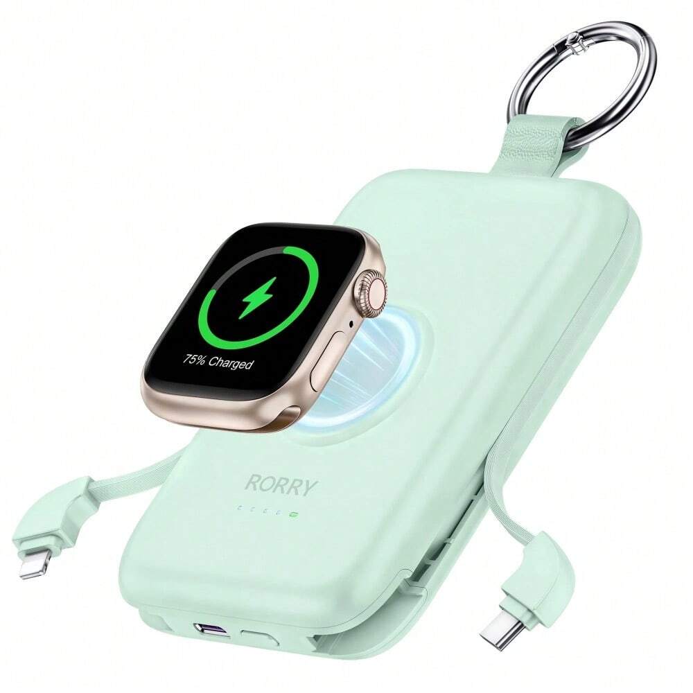 RORRY Portable Charger 10000mAh For IPhone 15/14/13, Apple Watch, AirPods - Fast