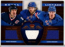 2012-13 Crown Royale Royale Lineage #NYR Kreider / Messier / Nash TRIPLE JERSEY