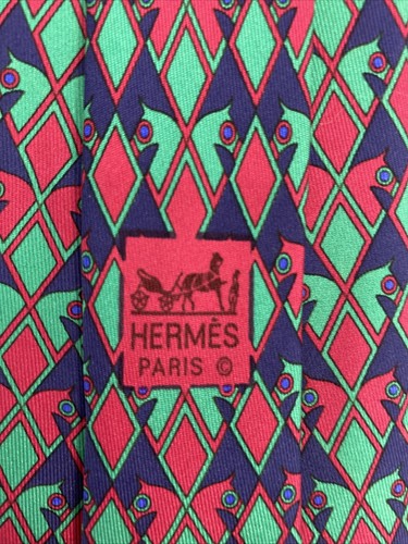 HERMÈS PARIS CRAVATTA UOMO MEN TIE VINTAGE JHF2628 - Afbeelding 7 van 7