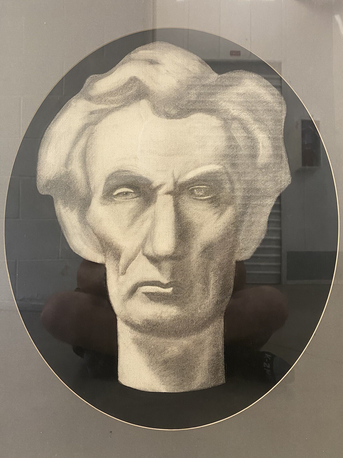 🔥 Unusual Antique American Civil War Abraham LINCOLN Portrait Drawing Painting