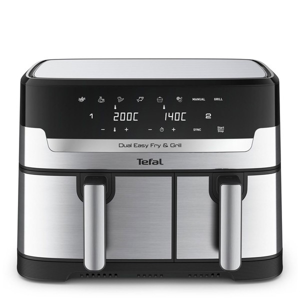 Tefal EY905D Dual Easy Fry&Grill Doppel-HeißLuftfritteuse Inkl Grillfunktion-image