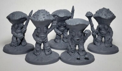 RESIN Myconid/Mushroomfolk (5 models) - 32mm Miniature - D&D Tabletop Minis
