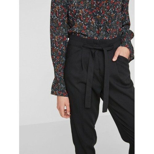 Vero Moda Breeze Trousers HW Loose Tie Front Pockets Small BNWT RRP £43.95 Black
