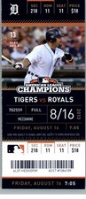 Kansas City Royals vs Detroit Tigers 8/16/2013 Full Ticket -  Alex Avila .