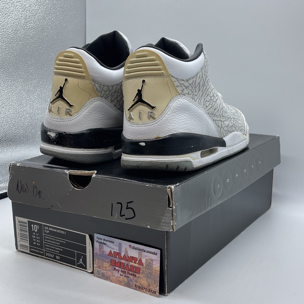 シューズ(男性用) AIR JORDAN RETRO 3 FLIP Size 10.5 - Air Jordan 3 Retro Flip White Black Grey Suede