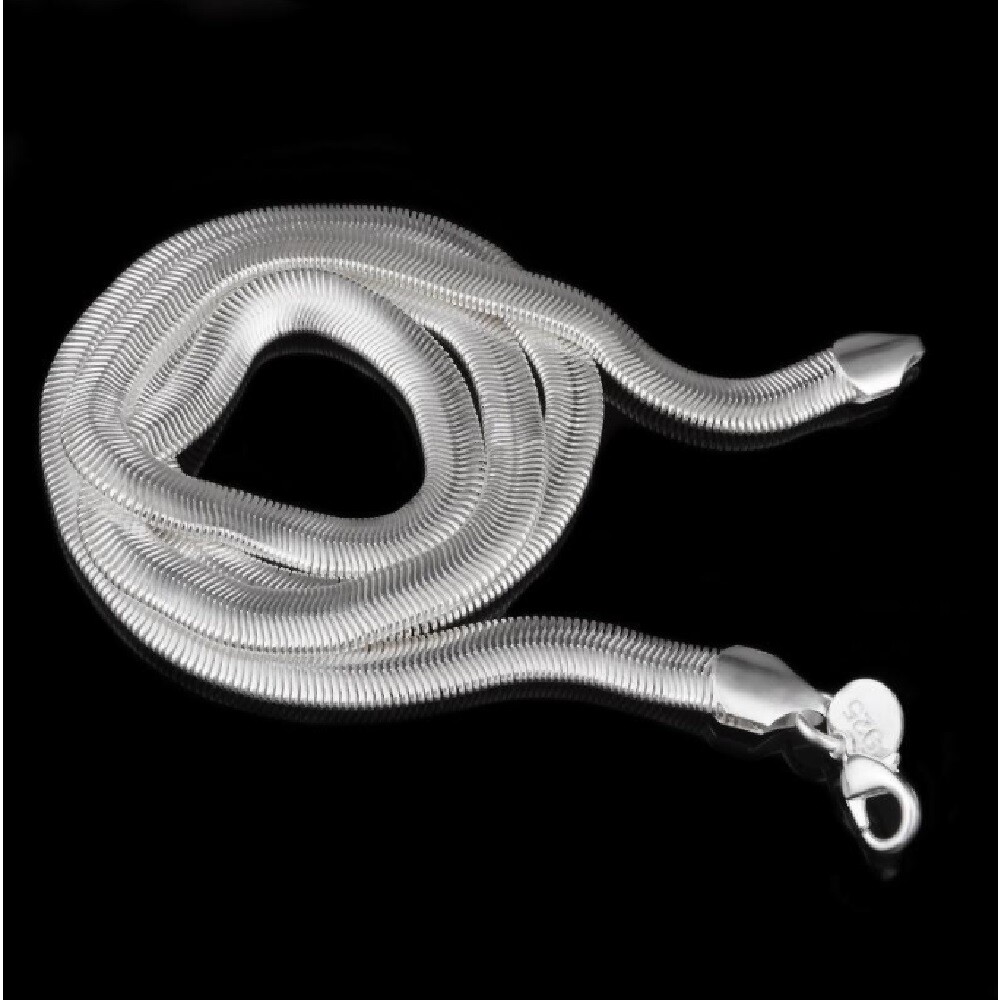 ◇wing bling◇ 925 Silver Silvi Ribbon Snake Choker Necklace Amazon.com: ChicSilver 925 Sterling Silver Snake Necklace