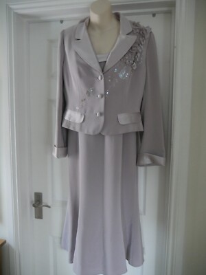 Brautmutter Outfit Kleid Jacke Größe 14 Coterie Designer Taufe Asc
