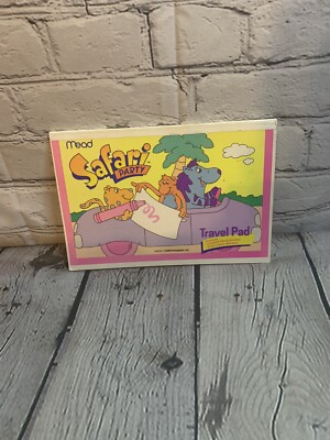 Vintage 1989 Safari Party Travel Pad Mead 80s Koko Ostrich Zebra
