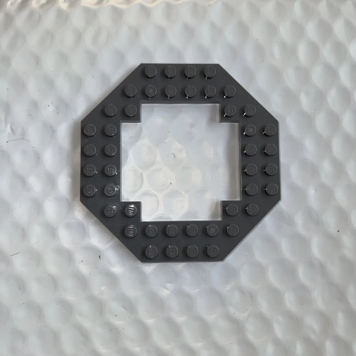 LEGO Part 6063 1pc Plate Modified 10x10 Octagonal Open Dark Bluish Gray. Lb3