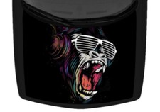 Rocking Screaming Gorilla Head Truck Hood Wrap Vinyl Car Graphic Decal 58