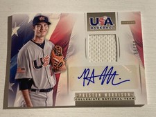 2013 Panini USA Baseball Game Used Patch Jersey Auto Preston Morrison /99