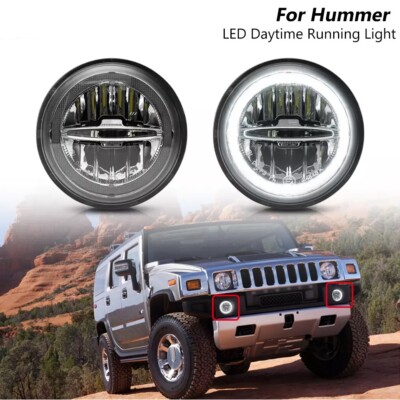 LED Halo Ring Tagfahrlicht DRL Nebelscheinwerfer Für 2003-2009 Hummer H2