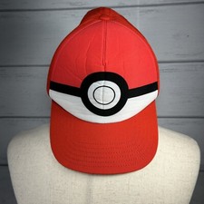 Pokemon Boys' Baseball Hat Snapback Cap Poke Ball Red White Youth Size
