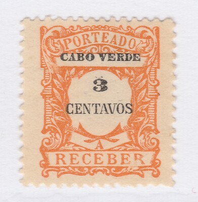 Portugal Kap Verde Porto fällig 1921 überdruckt 3c MH* Briefmarke A22P7F8042
