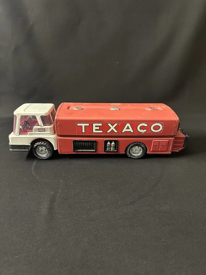 Camión de combustible Texaco años 60 modelo de juguete grande estampado acero Foto 3 de 4