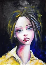 ORIGINAL Portrait EXPRESSIVE ART acrylic painting MODERN ABSTRACT WOMAN FACE