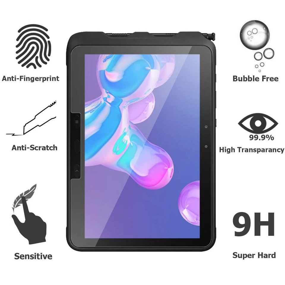 2 PCS Tempered Glass Screen Protector for Samsung Galaxy Tab Active4 Pro (10.1") - Image 2 of 4
