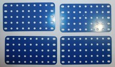 4 x PLAQUE SANS REBORDS SUPERBE 11,5x6cm réf 53a MECCANO 54/69's BOITE 8a à 10