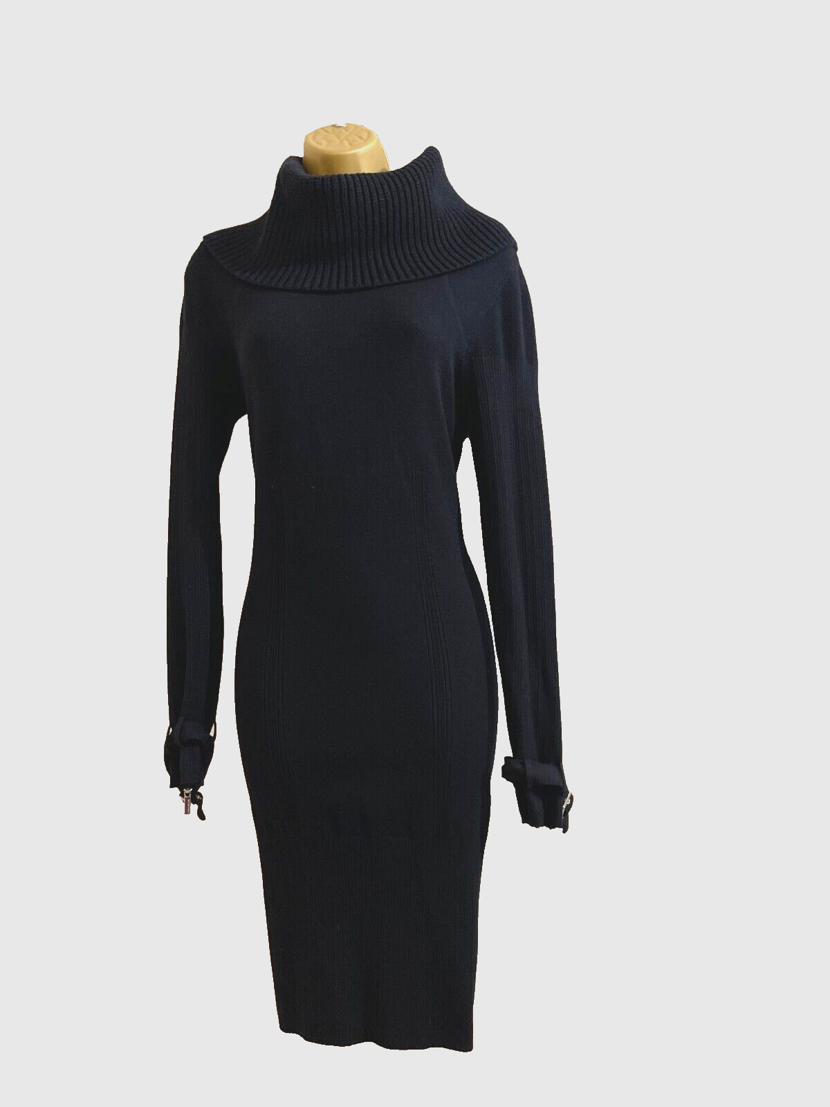 Karen Millen Black CowlNeck Jumper Dress KM 4 (UK 14) US 10 (EUR 42