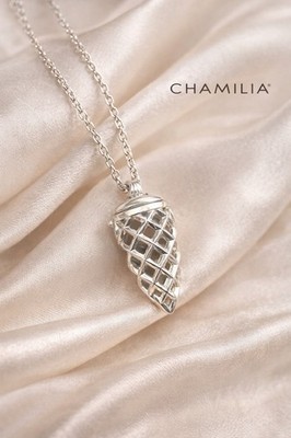 EXTREMELY RARE Chamilia Sterling Silver Open Cone Locket Pendant Necklace 925