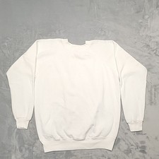 Vintage Hanes Sweatshirt Mens Large White Activewear Raglan Crewneck Made In USA