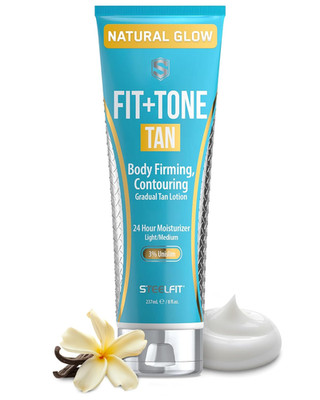 SteelFit Tone & Tan Firming Body Lotion for Men & Women - Gradual Bronzer & Mois