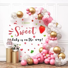 A Berry Sweet Baby is on The Way Decal Sign,Strawberry Sweet One Birthday Par...