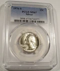 1976-S PCGS MS67 SILVER WASHINGTON QUARTER NICE WHITE MS 67 25c