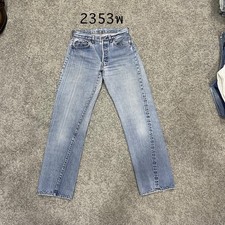 Levi 501 Vintage 80 USA Selvedge Redline actual 27x29 Light Blue Distressed