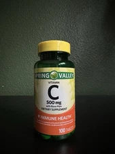 Spring Valley 500mg Vitamin C with Rose Hips Tablets - 100 Count