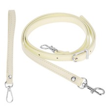 41-49 Inch Adjustable PU Leather Purse Strap with Wristlet, Dark White/Silver