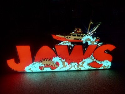 JAWS Retro 80s 3D style LED Lightbox Orca Boat Scene new