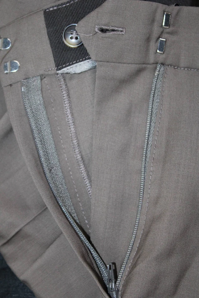 Pantalones de vestir Loulou Studio unisex marrón lana 30 pulgadas entrepierna talla S Foto 4 de 4