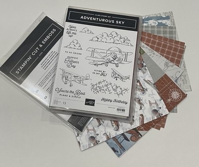 ***Airplane*** Stampin' Up! Adventurous Sky Stamp Set, Dies, and DSP Selection