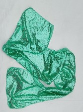 Sparkly Mint Green Sequins Scarf Shimmering Evening Shawl Wrap Y2K Retro Glam