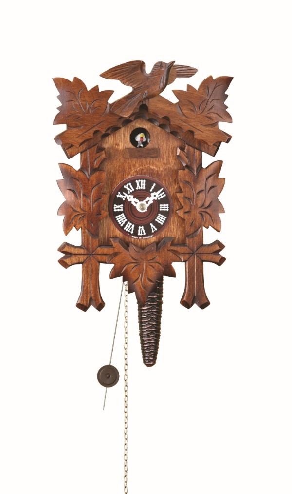 Quarter call cuckoo clock with 1-day movement Five leaves, bird TU 619 nu NEW