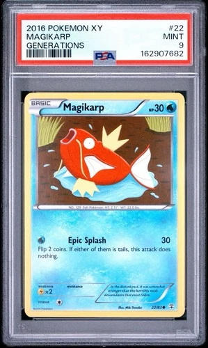 PSA 9 Mint 2016 Pokémon Magikarp  22/83 XY Generations