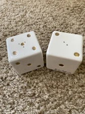 Vintage Heather Goldmine Las Vegas Theme Dice Salt & Pepper Shakers Ceramic