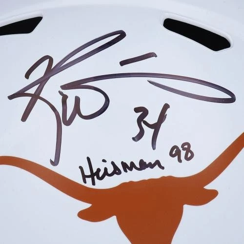 Casco réplica Riddell firmado por Ricky Williams Texas Longhorns con Heisman 98 Insc Foto 2 de 2