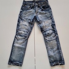 Jordan Craig Legacy Edition Boys Moto Jeans Blue Distressed Size 10 JM31518